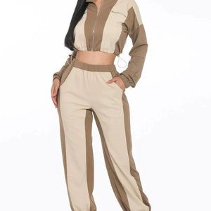 Tan & Brown Jogger Set